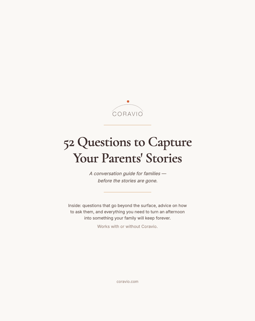 52 Questions to Capture Your Parents' Stories — free PDF guide